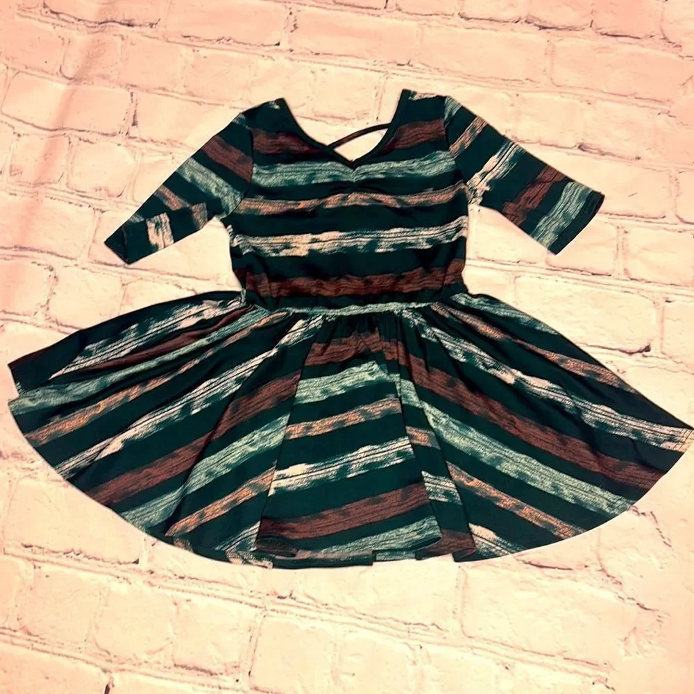 2/$22 DotDot Smile Striped Ballerina Dress